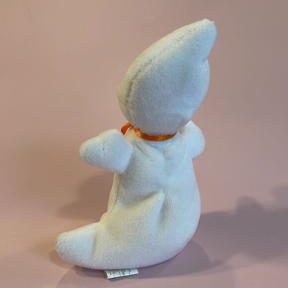 1995 Original Ty Beanie Baby Spooky the Ghost w Orange Bow PVC Pellets EUC 8” - Picture 3 of 7
